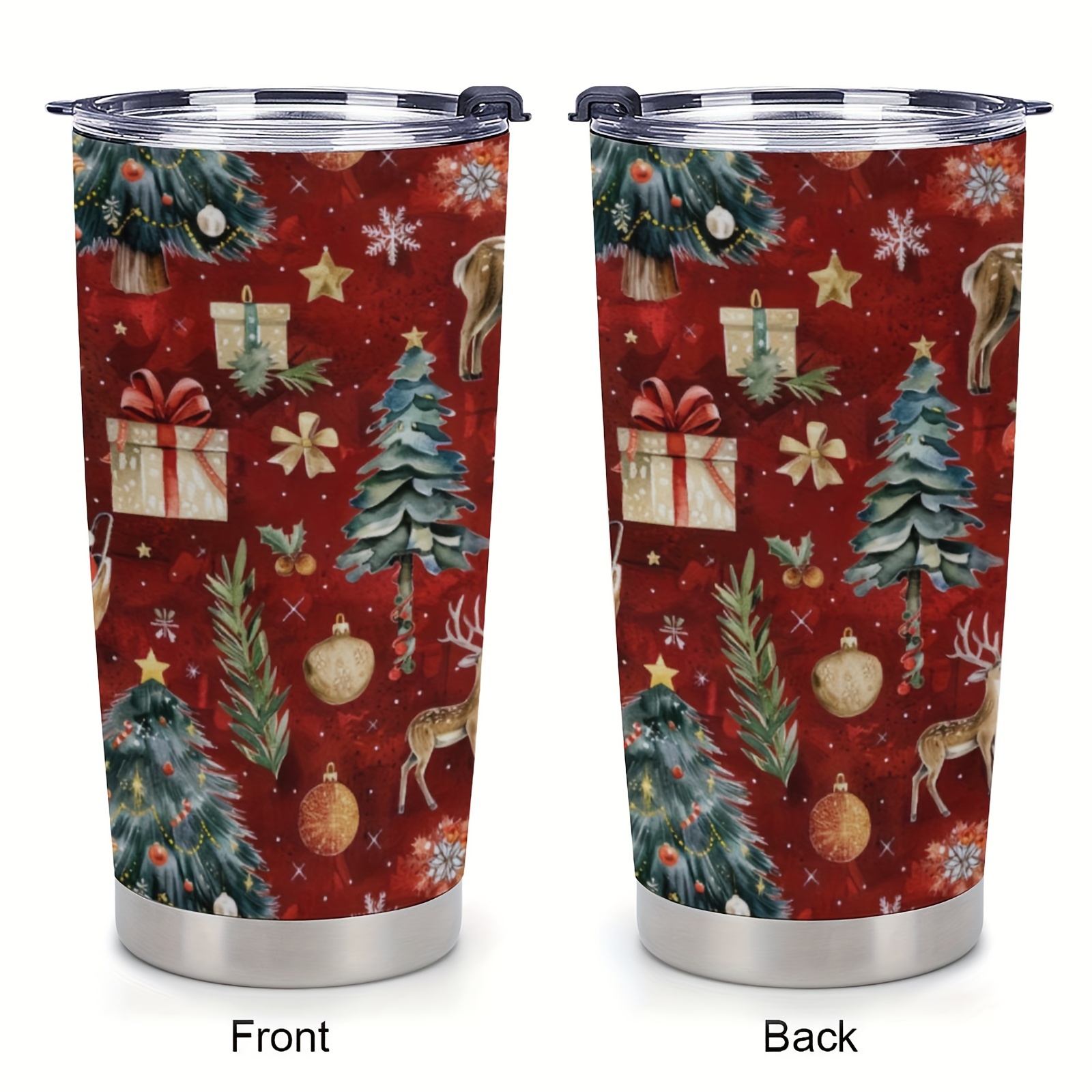 

1pc 20oz Christmas Stainless Steel Tumbler With Lid And Straw, Insulated Multipurpose Tumbler For , Reusable Drinkware For Travel, Valentine's Day Gift Idea