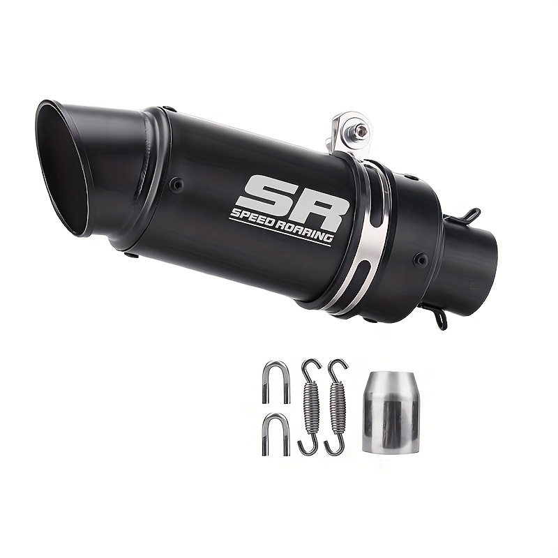 universal modified motorcycle exhaust pipe with 51mm diameter   mouth design   suitable for off road motorcycles street travel motorcycles   motorcycles all terrain vehicles and other golden color imitation carbon fiber titanium color black half blue details 7