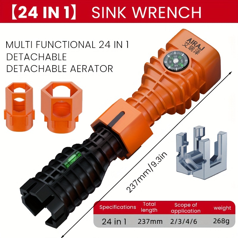 8-in-1 Faucet & Sink Wrench – Multi-Function Plumbing Tool For Kitchen, Bathroom, Under-Sink Installations & Removals