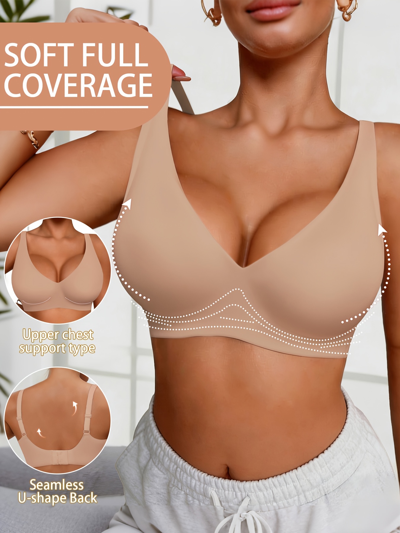 full-coverage push-up bh - hoher, wirkfreier halt, nicht abnehmbare polsterung, weiche t-shirt-träger, elegante dessous für freizeit und formelle anlässe, handwäsche (ohne bügel, einteiliges design)
