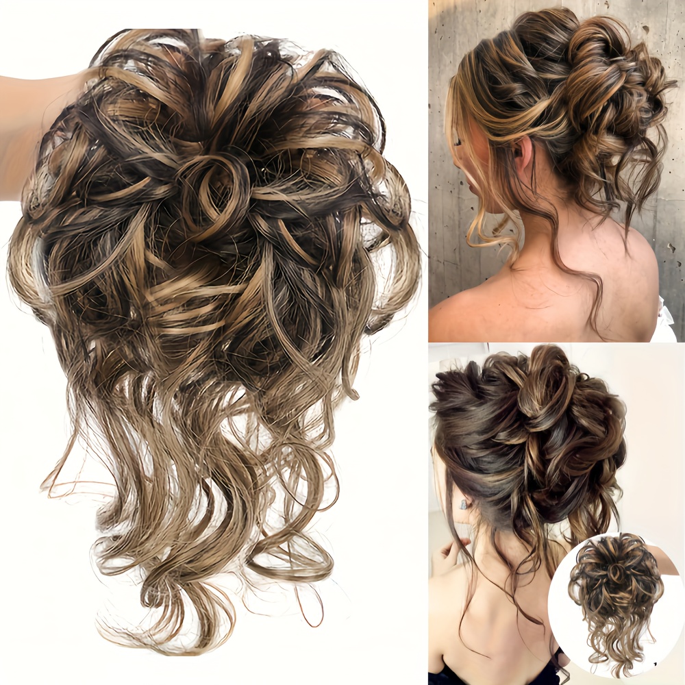 

1pc Lazy Bun Hair Clip Curl Hair Bun Hair Ring Lazy High Bun Hair Extension Hair Band Suitable For Women And Girls Daily Party Wedding Easy To Style