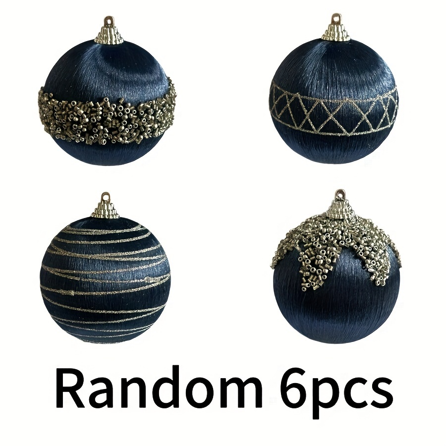 TEMU Christmas 7.5cm Dark Ball Random 6pcs Christmas Tree Decoration Ornaments Foam Bead Ball Christmas Party Decoration Home Decoration Props