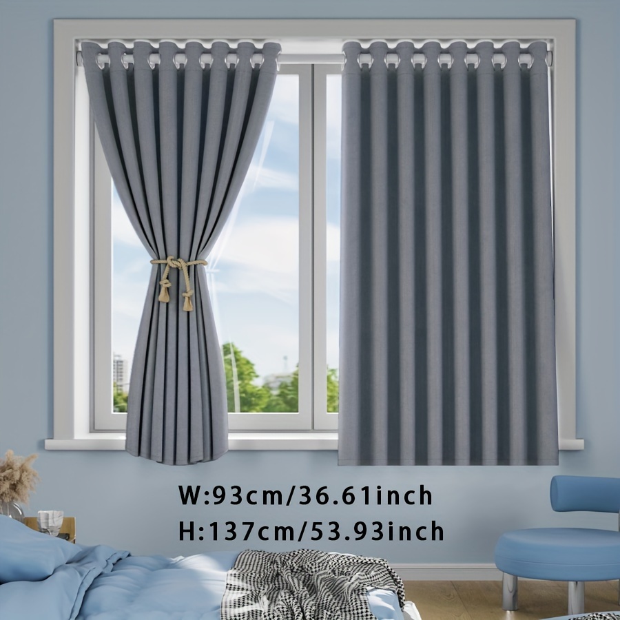 Tende Oscuranti Termiche Con Occhielli - Set 2 Pezzi, Grigio Scuro, 140x175cm, Per Camera E Soggiorno