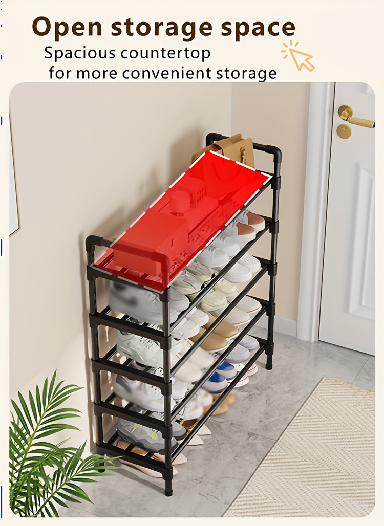 space saving multi layer shoe rack   large capacity metal storage for shoes boots in   living rooms bedrooms details 5