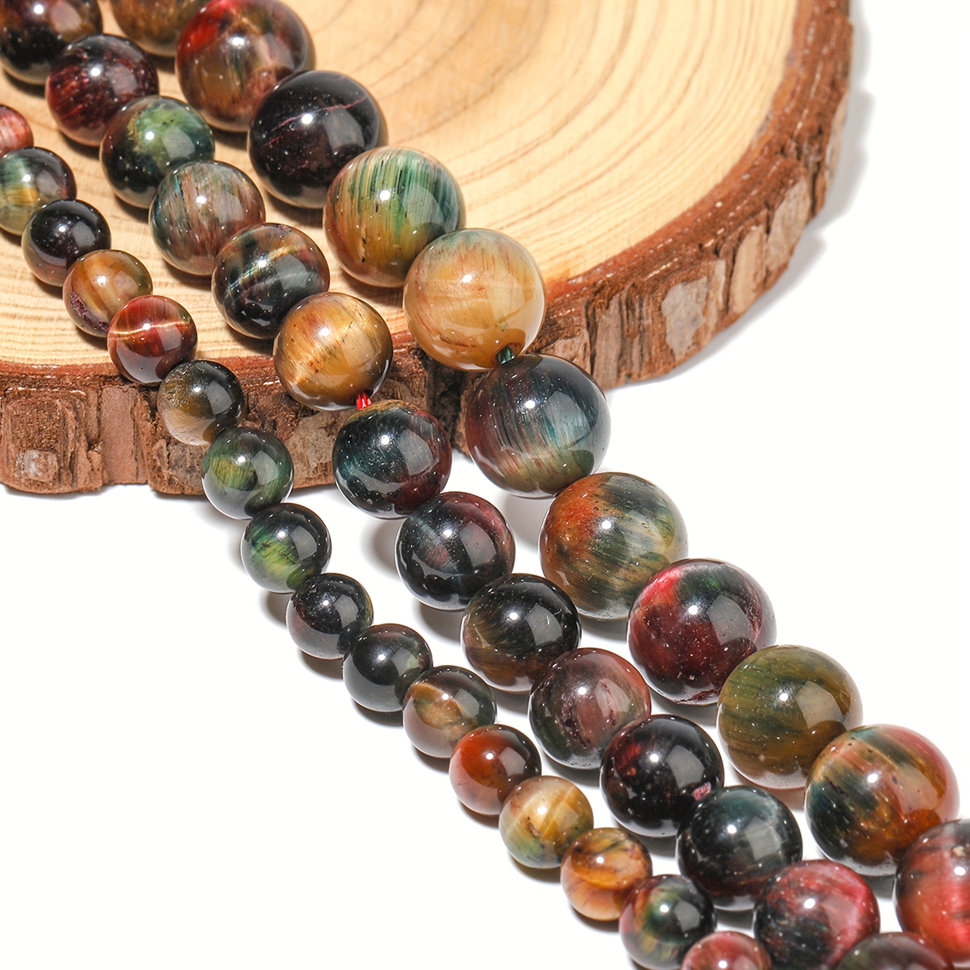 Tiger Eye Natural Stone Beads Gorgeous Loose Spacer Beads - Temu