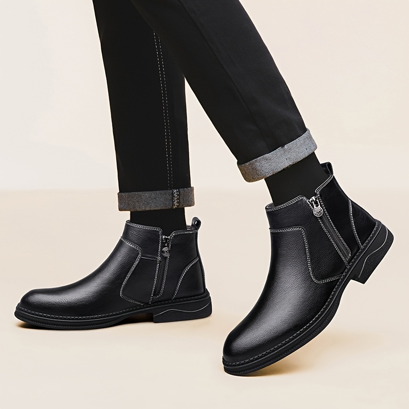 brand wear resistant rubber sole zipper mens ankle - Temu
