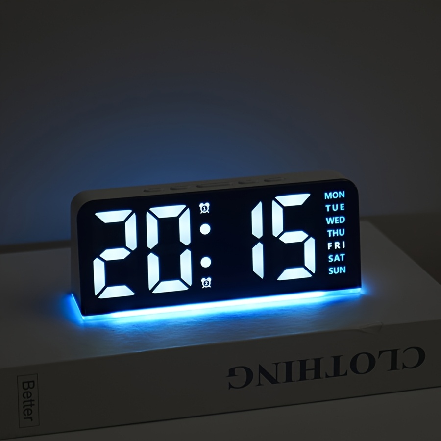 1  function digital alarm clock with adjustable brightness date display usb power stylish rectangular design for home decor holiday gifts details 1