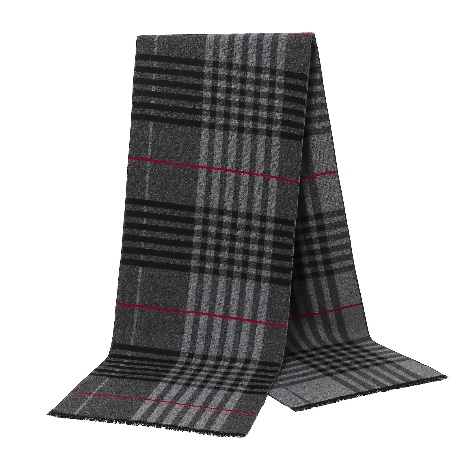Classic Checkered Black Long Scarf, Comfortable And Soft, Suitable For Daily Use