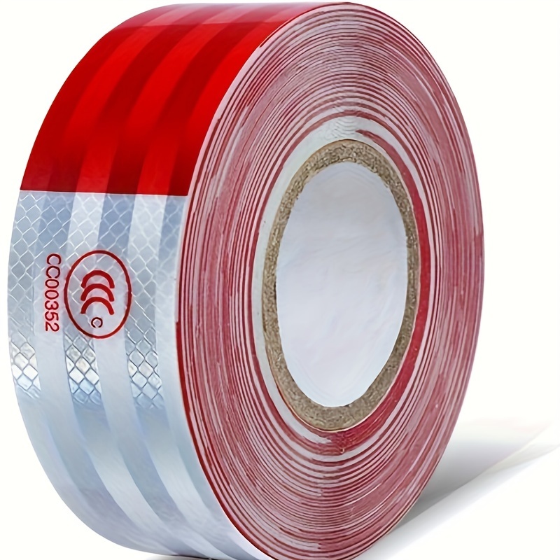 

Dot-c2 Reflective Safety Tape: 2" X 65ft Red/white High Visibility Waterproof For Trailers, Outdoor, Cars, Trucks - Apply To Rear