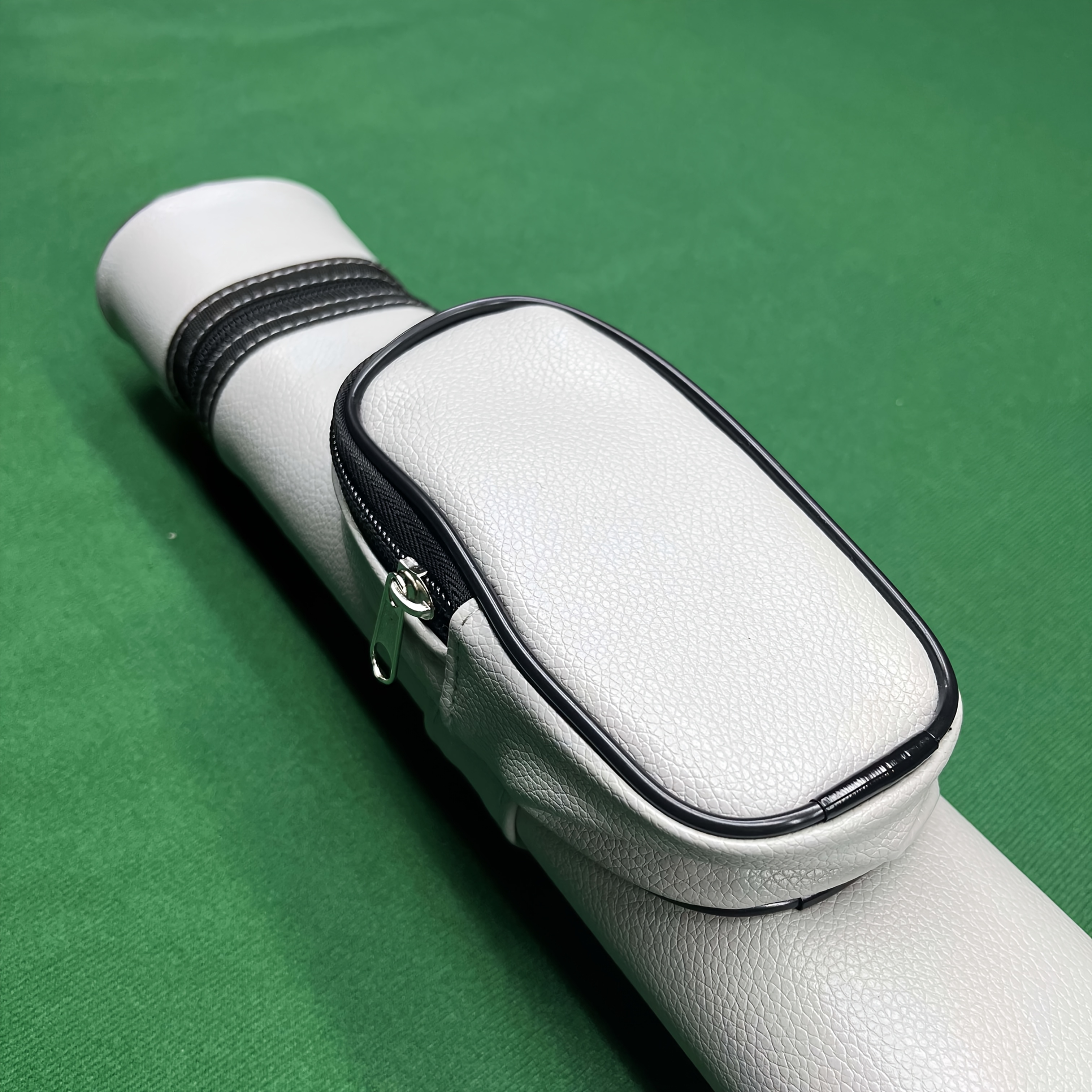 TEMU Light Gray Soft Thick Leather 1/2 Billiard Cue Case