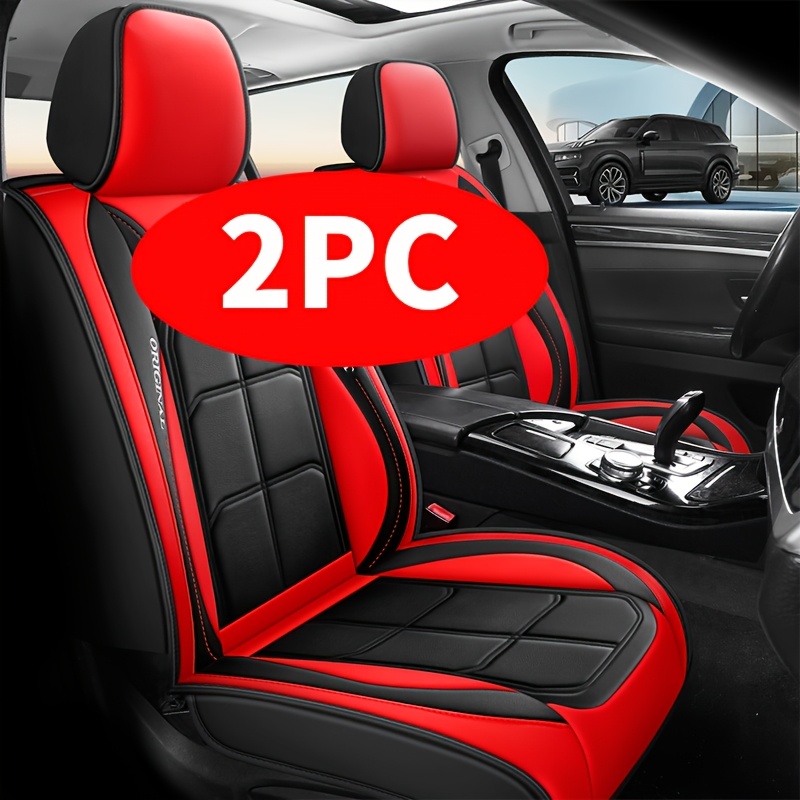 TEMU Car Seat Covers, 2pcs Pu Leather Seat Covers