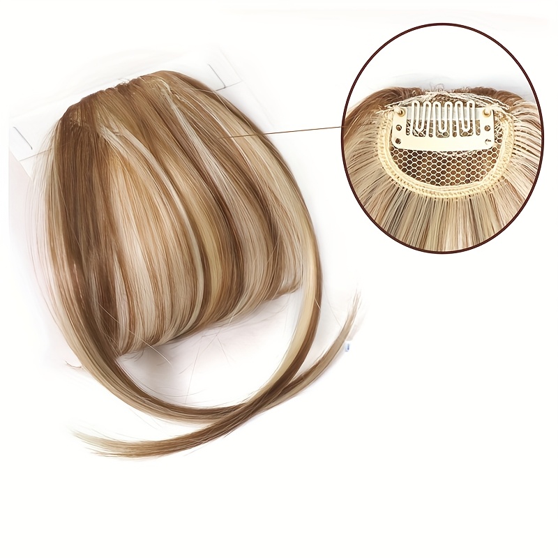 TEMU Parrucchino Air Bangs per Donne con Basette per Ripristino 'Attaccatura dei Capelli, Invisibile con Clip, per Uso , Riunioni, Cosplay e ,