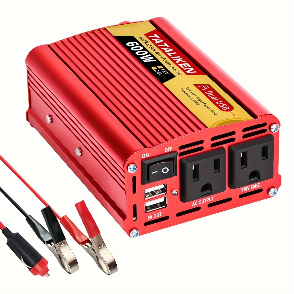 

Portable Device For 12v To 110v/120v Ac, With 2 Usb