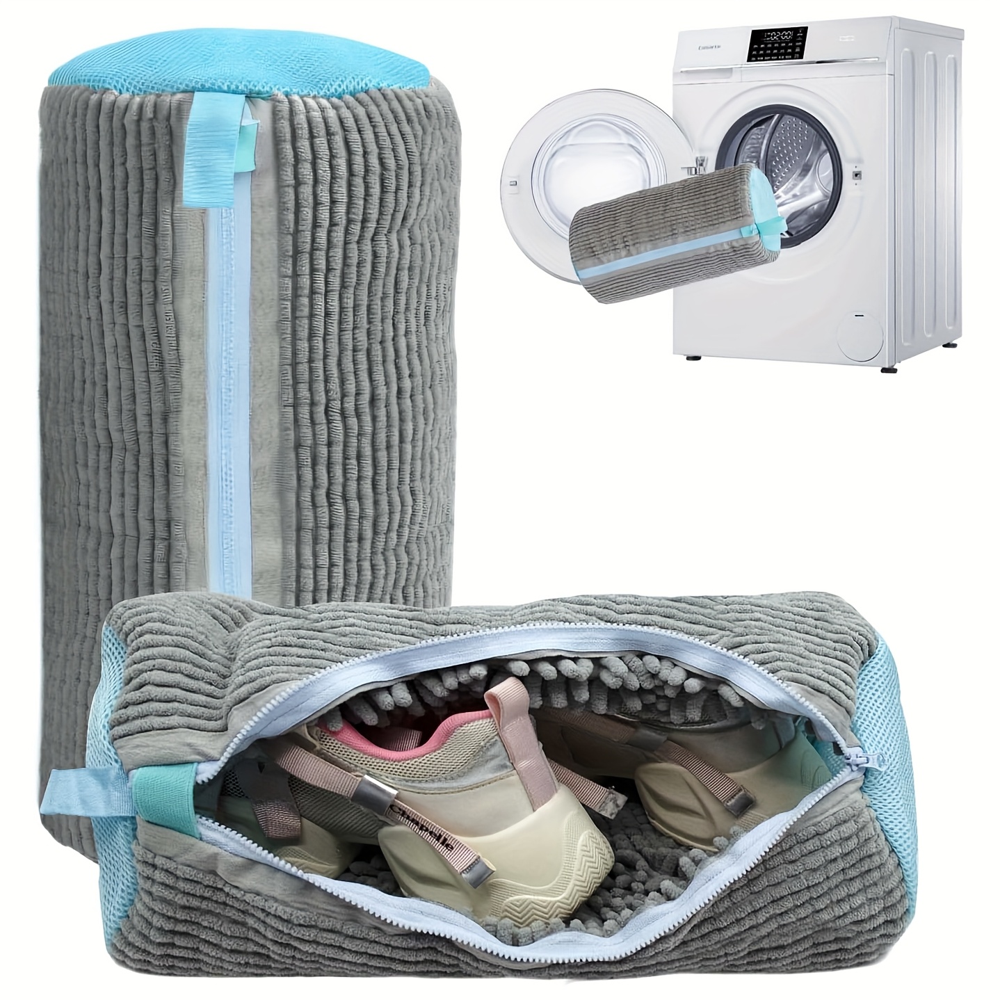 All-purpose Machine Wash Shoe Bag With 360° Soft Brush Cleaning, Laundry Bags