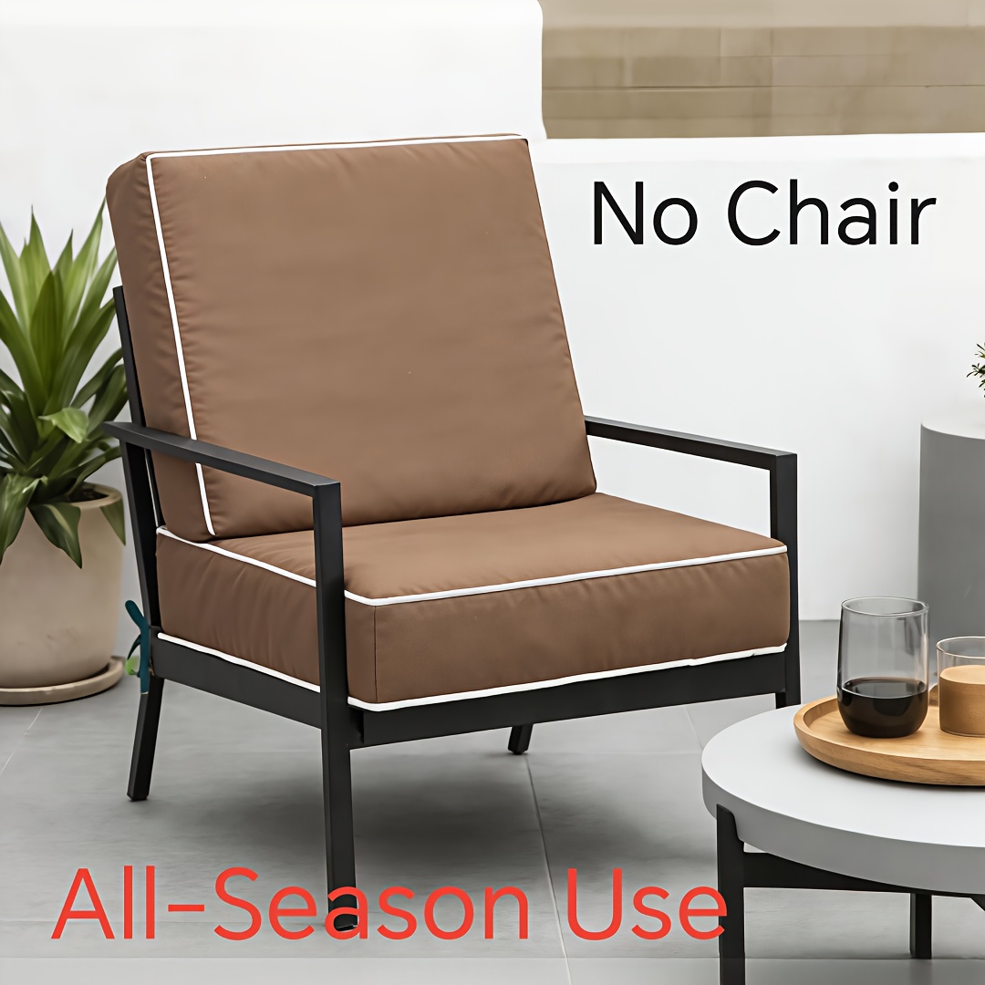 outdoor double sided waterproof seat cushions 6 colors 3 sizes waterproof fade resistant oxford fabric 50d foam filled double layer stitched edge machine washable with ties thickened chair pads for patio balcony