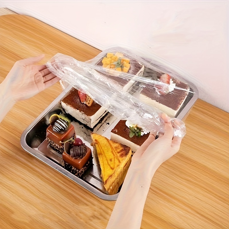 suitable for a b size trays   sizes of transparent plastic food covers multi purpose   dustproof and waterproof food grade details 2