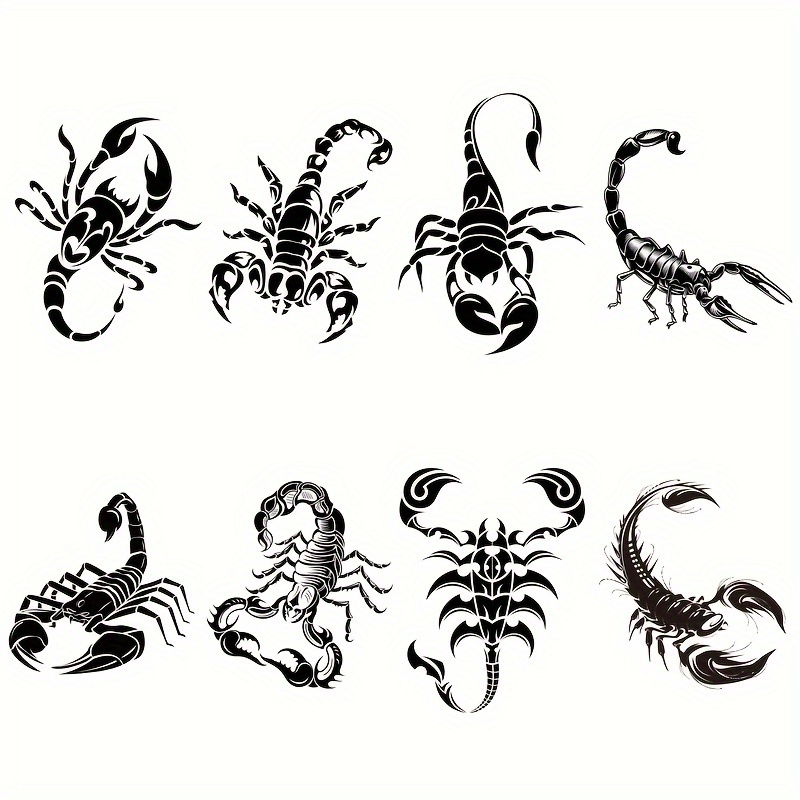 Image of 8 Sheets Temporary Tattoo Stickers, Party Decoration Items, Waterproof And Long-lasting Fake Tattoo Stickers, Body Art, Size: 10x6cm