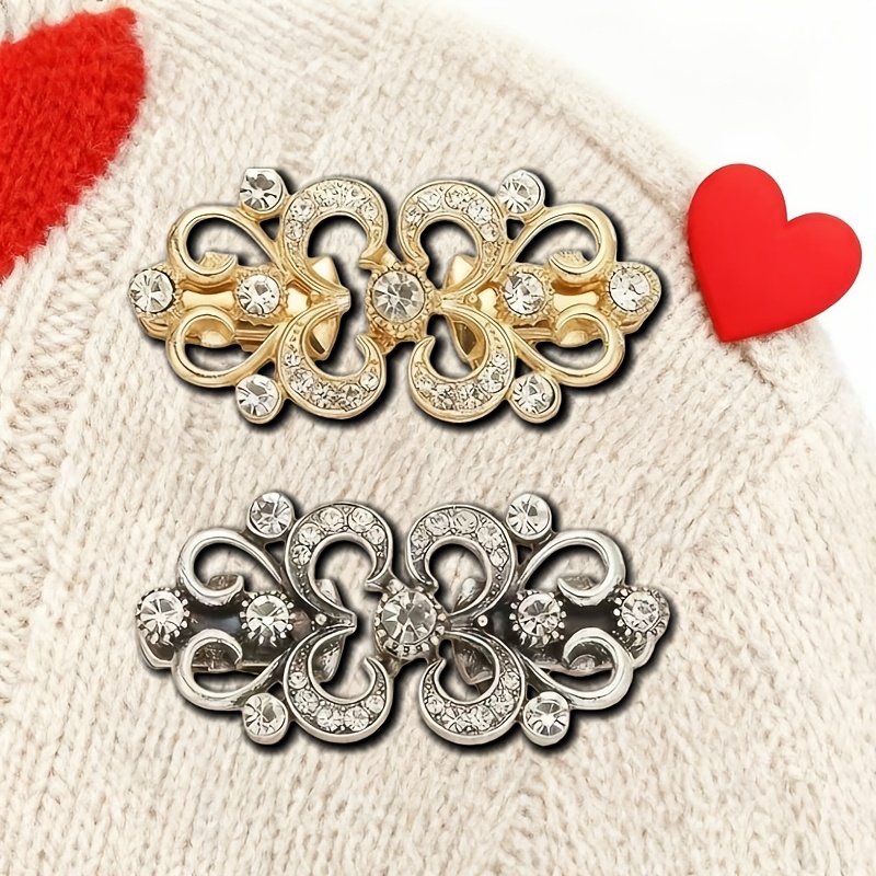 E-shop 2er-Set Pullover-Clips Knöpfe, geeignet für Damenbekleidungszubehör, Kleider Schal-Clips