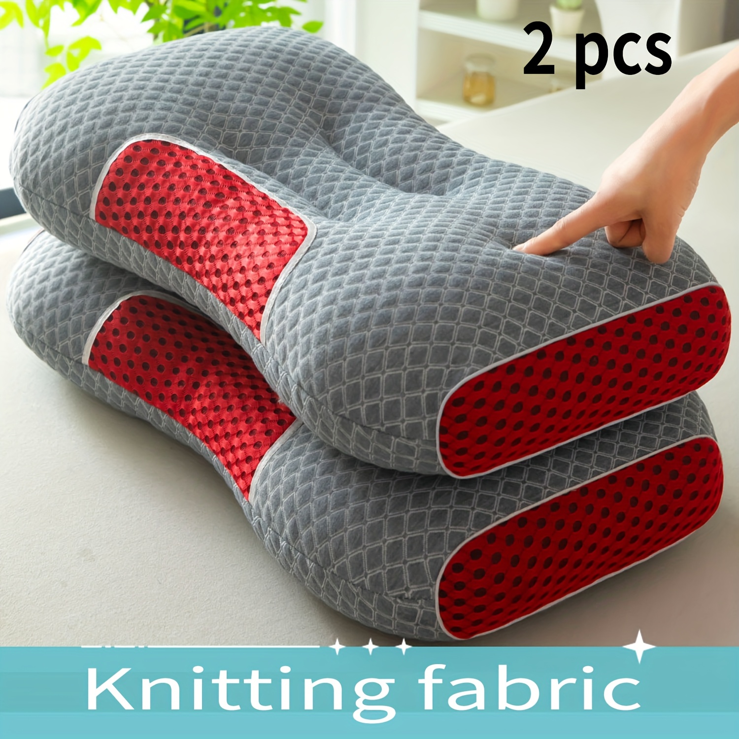 2pcs Soft Neck Pillows, Cervical Support for Side and Back Sleepers – Home Bedding Decorative Throw Pillow, Side Pillows for Sleeping, Cylindrical Pillow, Massage Headrest for Bed, Hard Pillows for Sleeping, Firm Pillows for Sleeping, Sleep Aid, Side Sleeper Pillow, Cylindrical Design, Stylish Bed Accessory, Hand Wash Only, Fabric, Ergonomic Support, Healthconscious Users, Bedroom Decorators