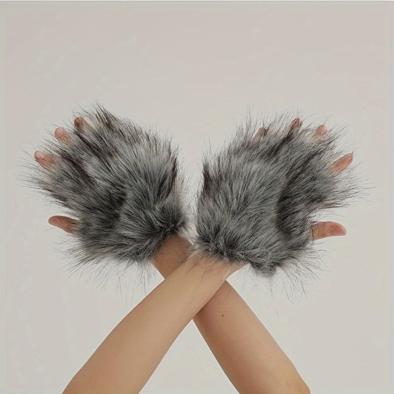 

Fur Wolf Gloves Wolf Gloves Suitable For Halloween Christmas