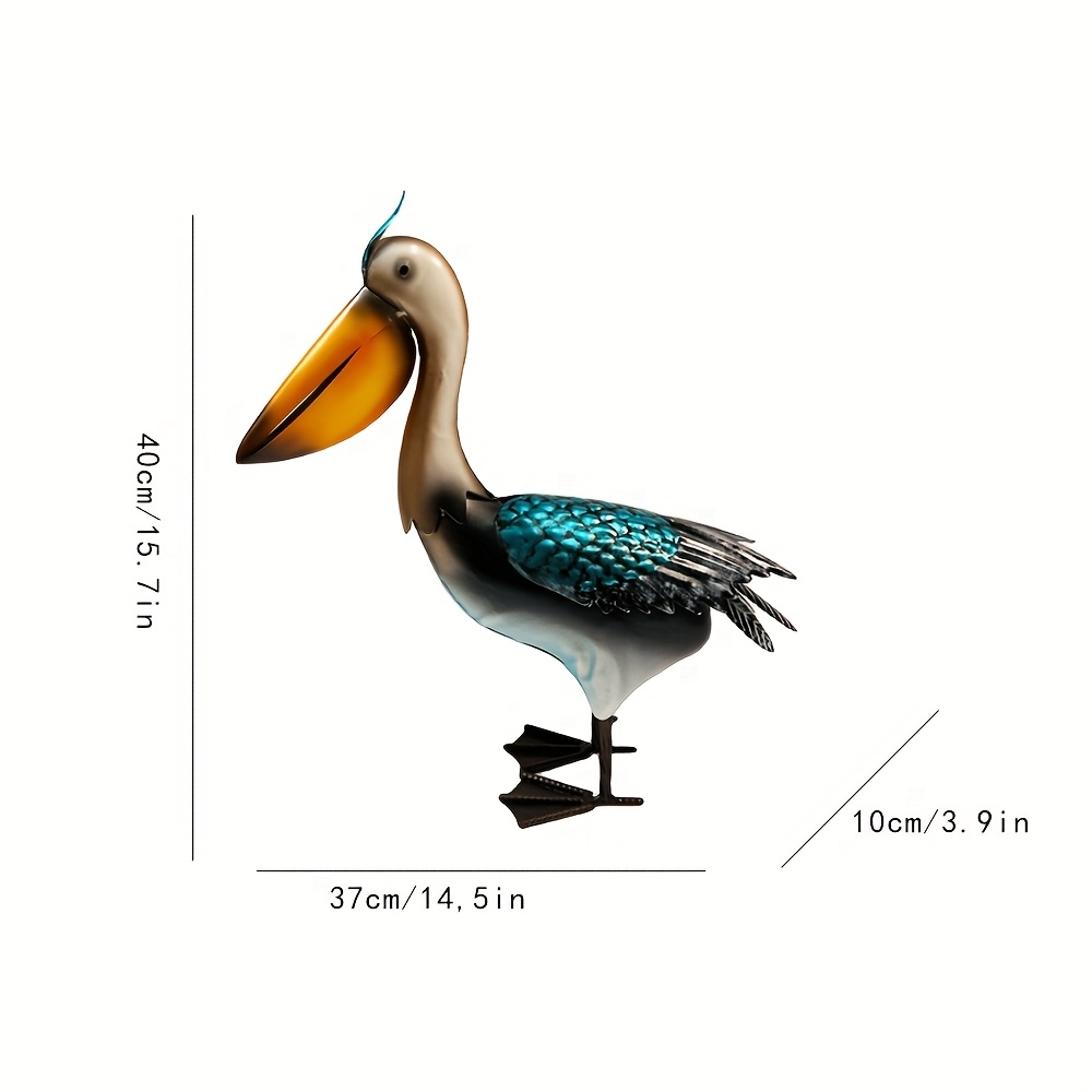 Image of 15.7-inch Metal Statue, Coastal Nautical Style Outdoor Garden Sculpture, Vintage Weather-resistant Bird Decoration, Suitable For Courtyards, Patios, , , Spring And Summer Decoration