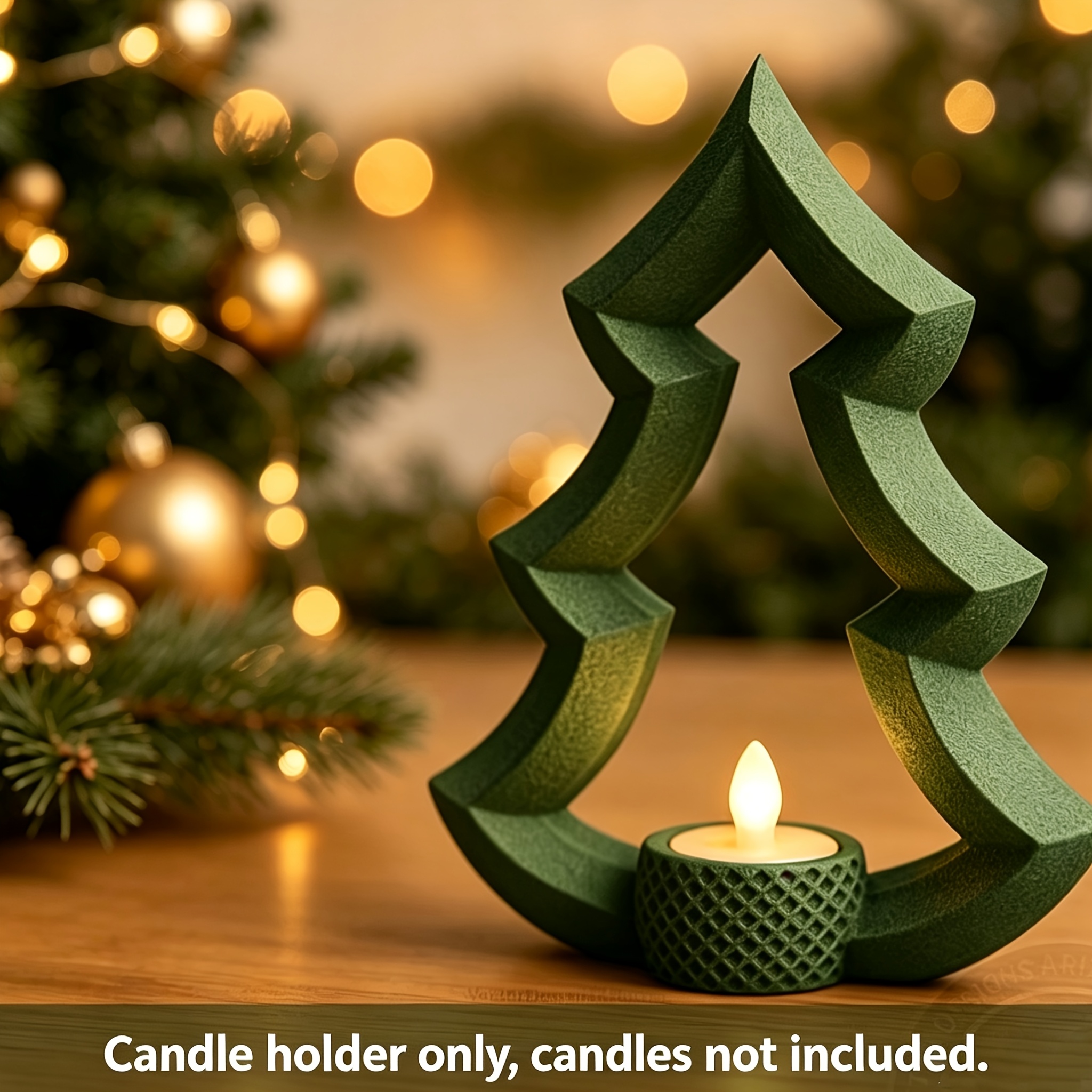 TEMU Bougeoir Nordique Scandinave de Petit Arbre pour Décoration de Noël, Saint-Valentin, Thanksgiving et Nouvel An - Centre de Table en Plastique