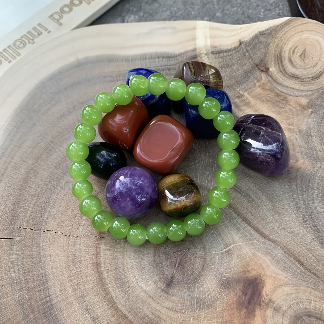 8mm Lucky Stone Bracelet: Vitality & Prosperity
