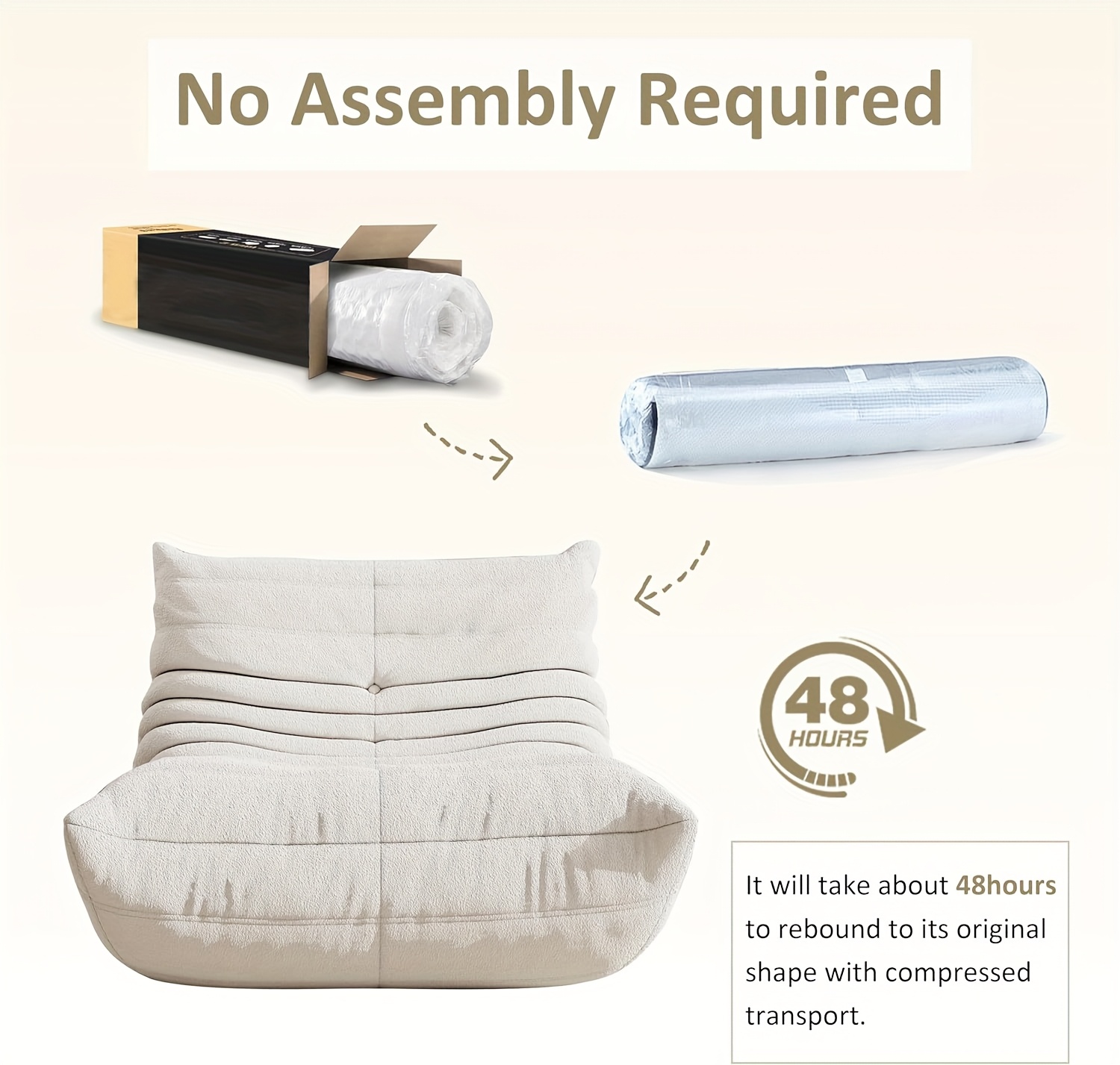 Adult Bean Bag Chair - Teddy Velvet Sofa Bed, Modern and Comfortable Lazy Sofa, Couple Sofa, Armless Cushioned Floor Chair, Suitable for A Variety Of Room Types, Game Sofa, Balcony Tatami, Multi-person Sofa Bed