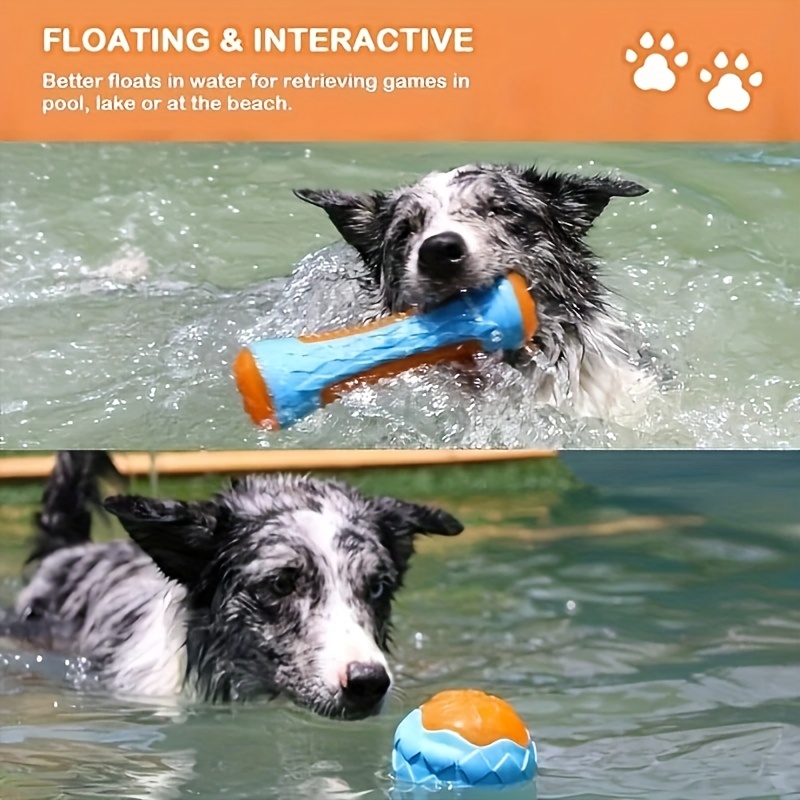 set of 4pcs interactive dog chew toys   toys water toys safe non toxic pet chewing toys floating toys for all breeds perfect gifts for dogs   without battery