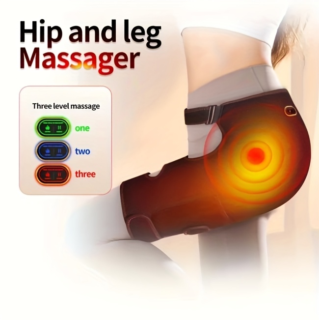 Usb-Powered Heated Hip Support, Featuring Thermal Compression And Vibration Massage for The Thigh Area, Designed to Wrap Around The Hip (Single Unit)