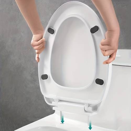 1 set universal thickened white toilet seat cover v shaped quick release toilet lid soft close toilet seat toilet accessories set