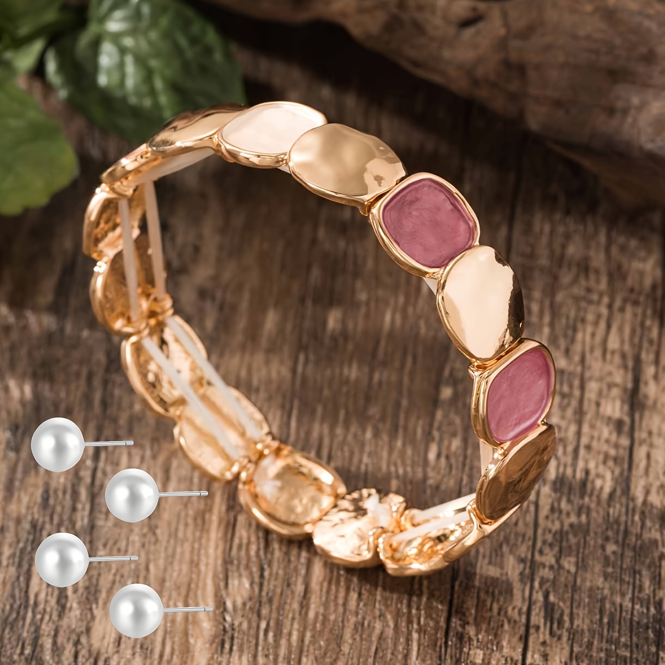 Vintage Geometric Square Bangle Bracelet for Women