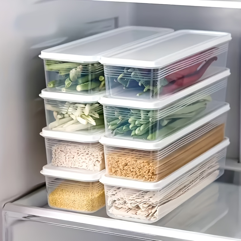 6pcs set of transparent food storage containers with lids kitchen accessorise made of food grade pp material suitable for organizing and storing noodles   onions pasta and most foods   or refrigerator