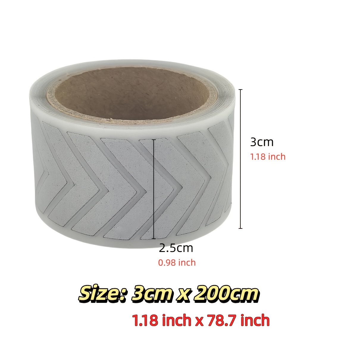 TEMU 3 cm x 200 cm Vinyle Réfléchissant de Flèche pour Transfert Thermique, Décalque Réfléchissant à Repassage Haute Température pour Personnaliser