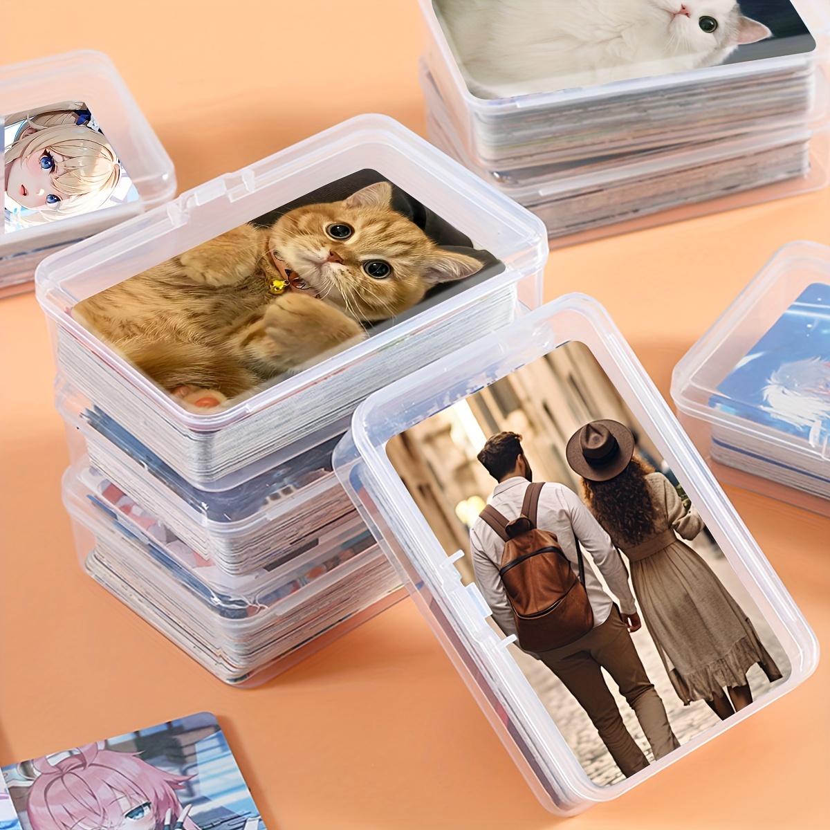 

Foldermax Set Of 2 Waterproof Plastic Trading Card Cases With – Dustproof Storage Boxes For Kpop Photocards, Playing And Game Cards, Applicable For 14+