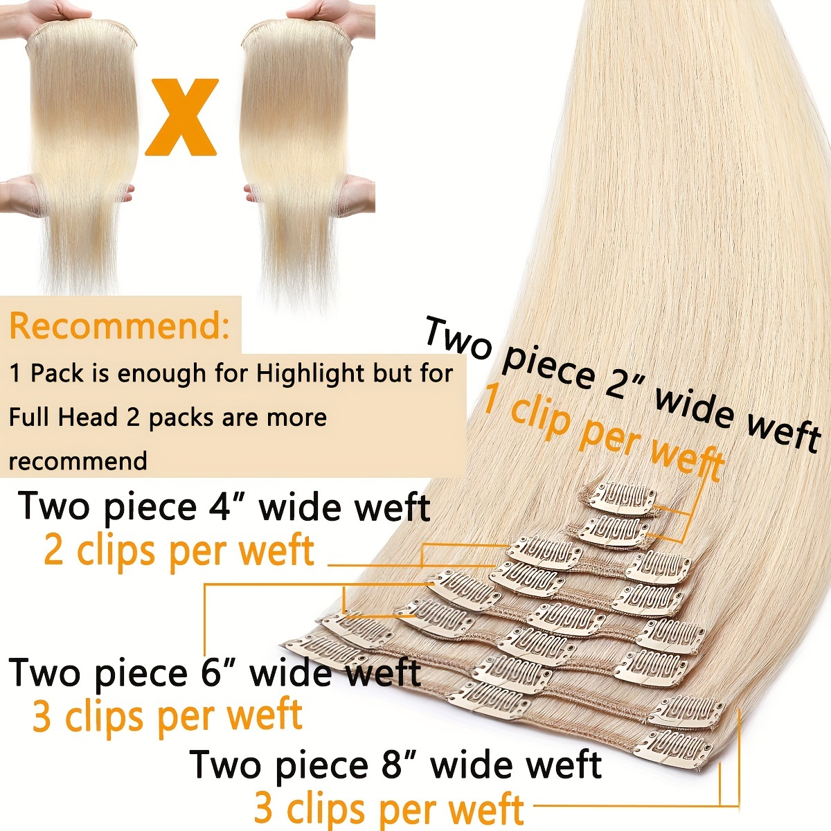 16 24inch clip     human hair extensions 8 pieces   long short standard wefts soft natural hair extensions details 6