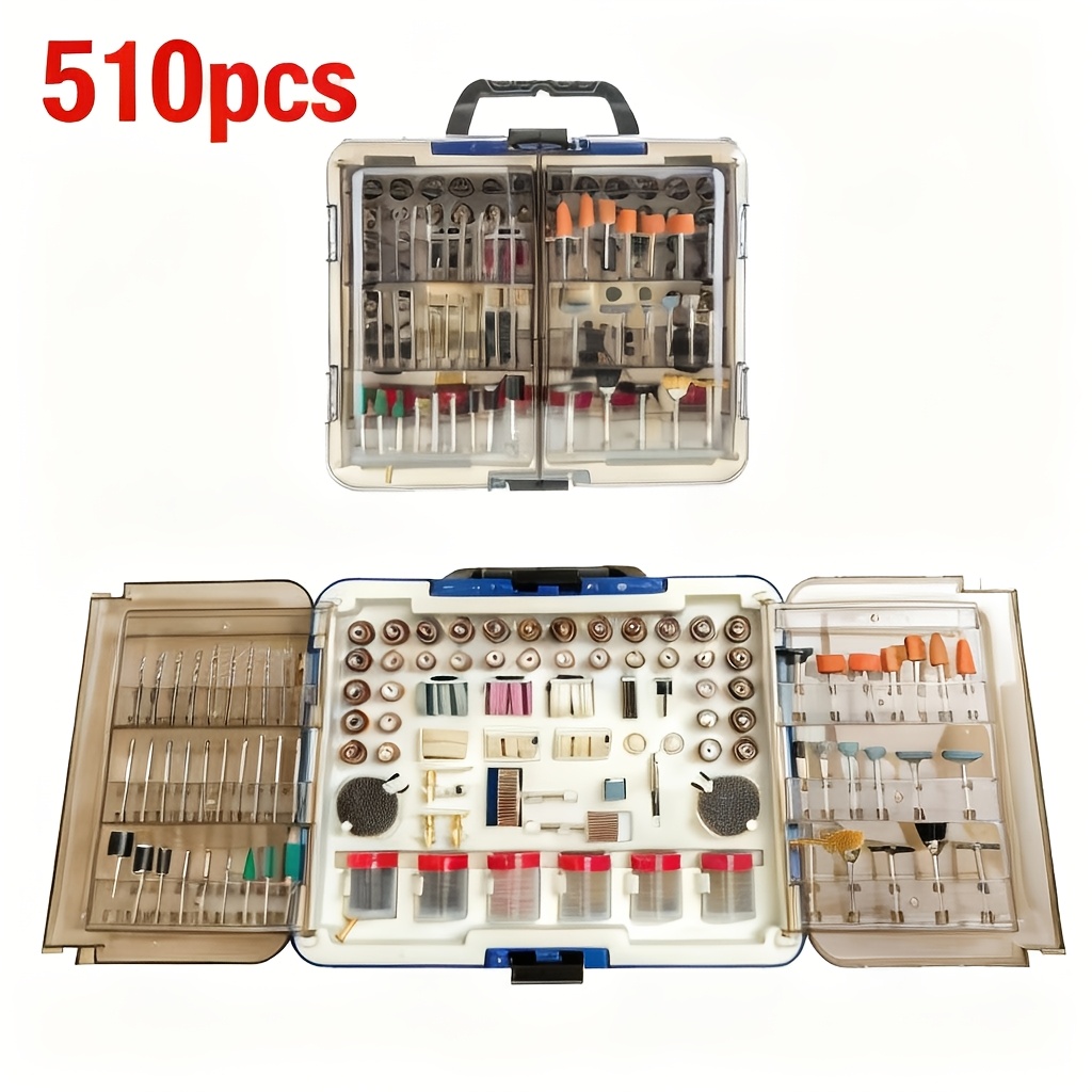 510pcs Rotary Tool Accessories Kit, Rotary Tool Bits For Easy Cutting, Sanding, Grinding, Carving, Polishing, Drilling And Engraving