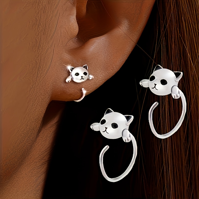 TEMU 1 di orecchini a a forma carini da donna, con un design unico e . Adorabili a tema animale , delicati e dolci, per l'uso e come regalo per gli