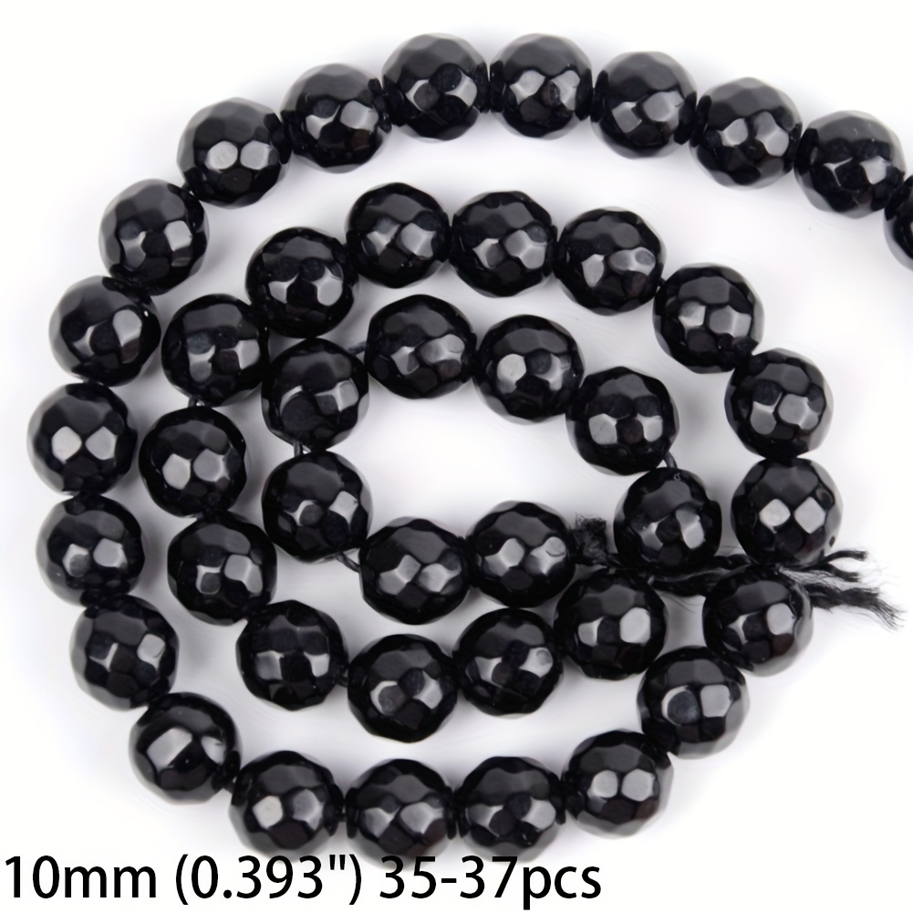 TEMU A Collection Of Beads And Assortments, Featuring A Strand Of Black Agate Onyx, Ideal For Crafting Necklaces And Bracelets. This Set Includes