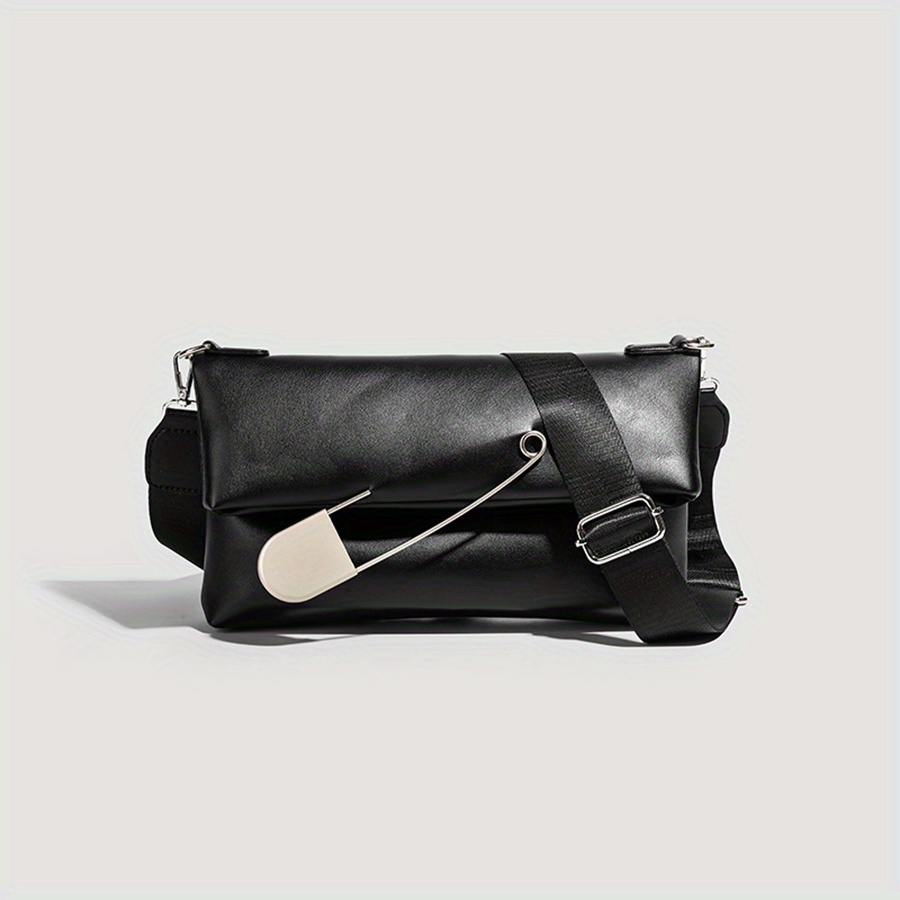 Image of Foldable Portable Crossbody Bag Large Capacity Pin Small Square Bag Versatile Commuter Shoulder Bag Women's Lightweight Handbag Bag