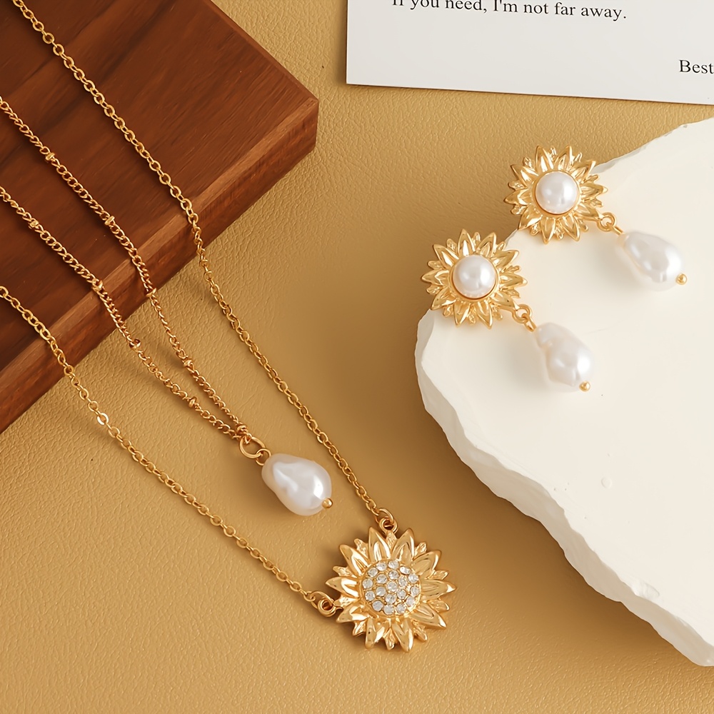 Romantic Sunflower Double-Layer Stackable Jewelry Set
