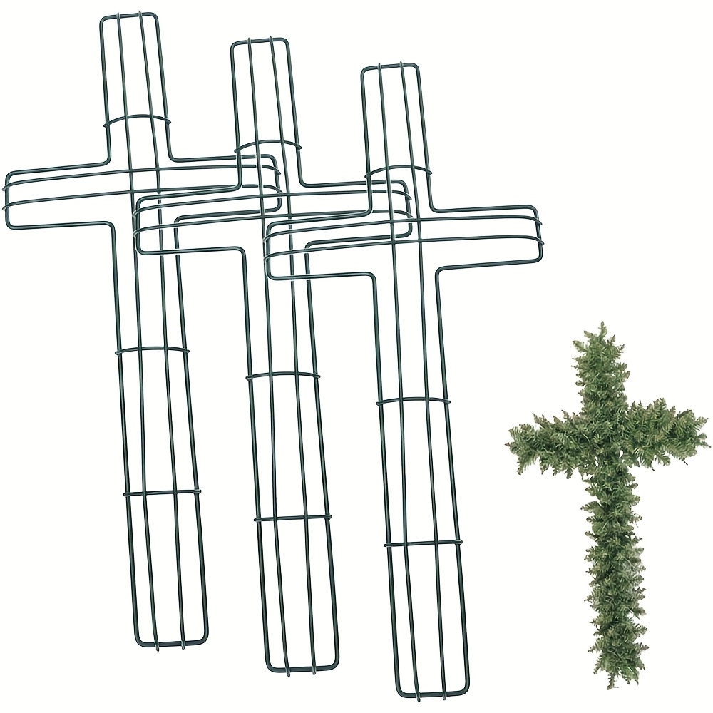 3pcs cross shaped metal flower wreath frame flower garden Temu