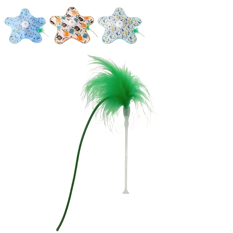 Cat Teaser | Works With Pc-8 Smart Cat Toy , Artificial Feathers And Polypropylene, Suitable For All Breeds, No Battery Required