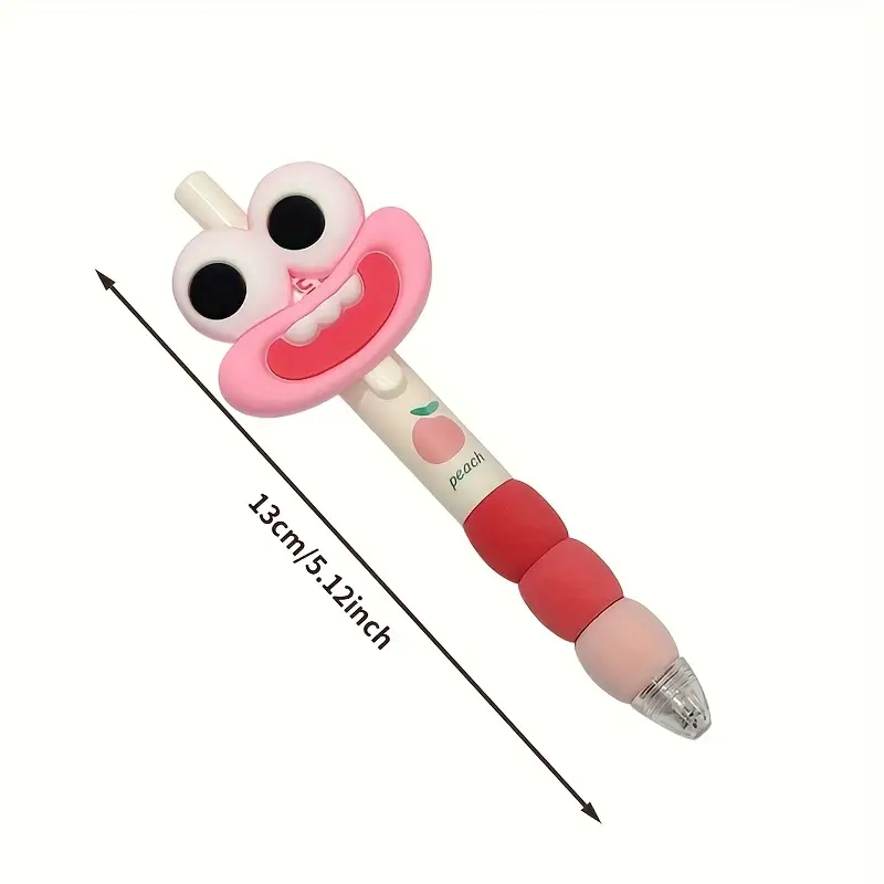 4 cute and big mouthed retractable medium sized pen tips black ink plastic rubber handle suitable for suitable for daily writing and office use learning supplies stationery student prizes lovely gifts for holiday parties Product details 5