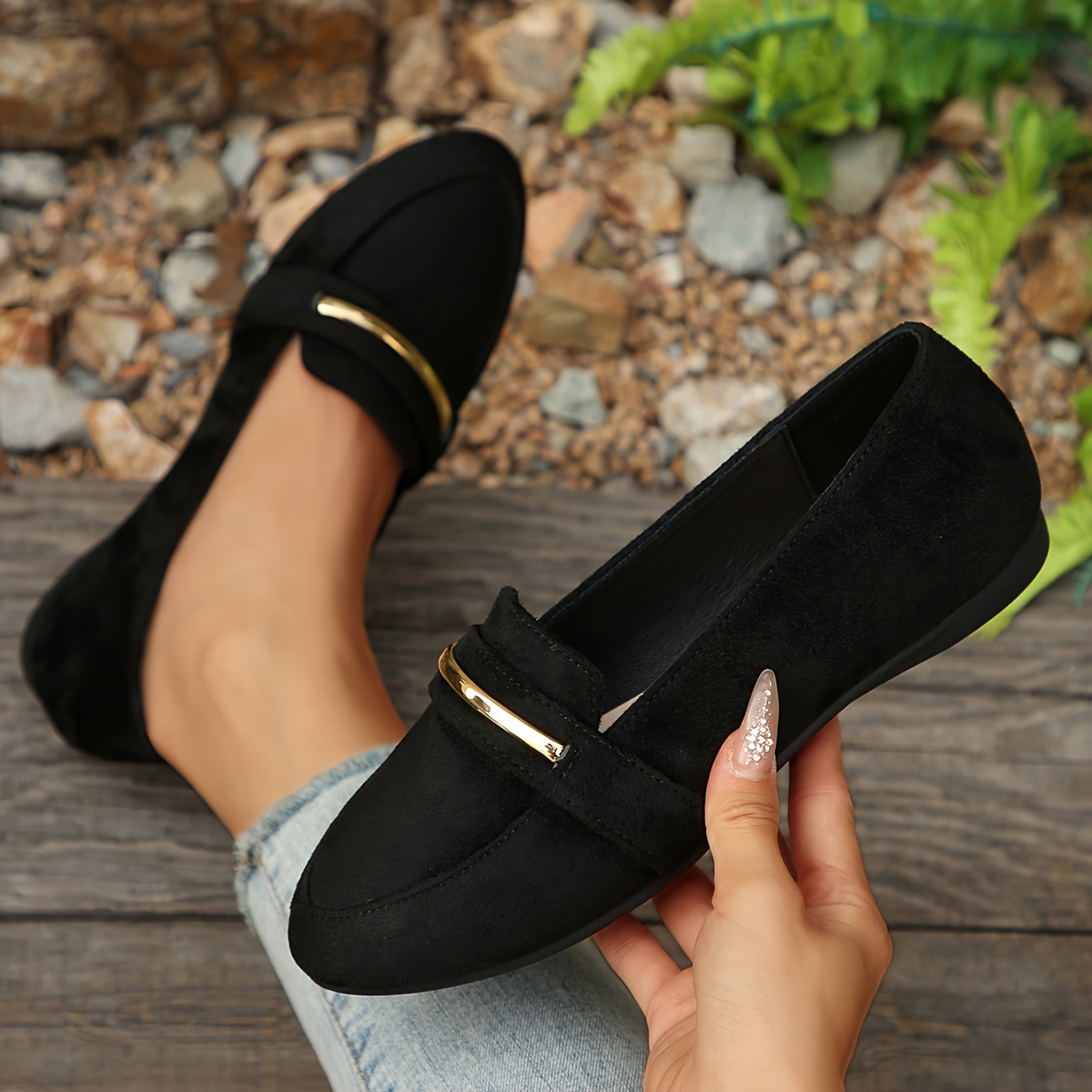 black dress shoes flats sold on Temu United States