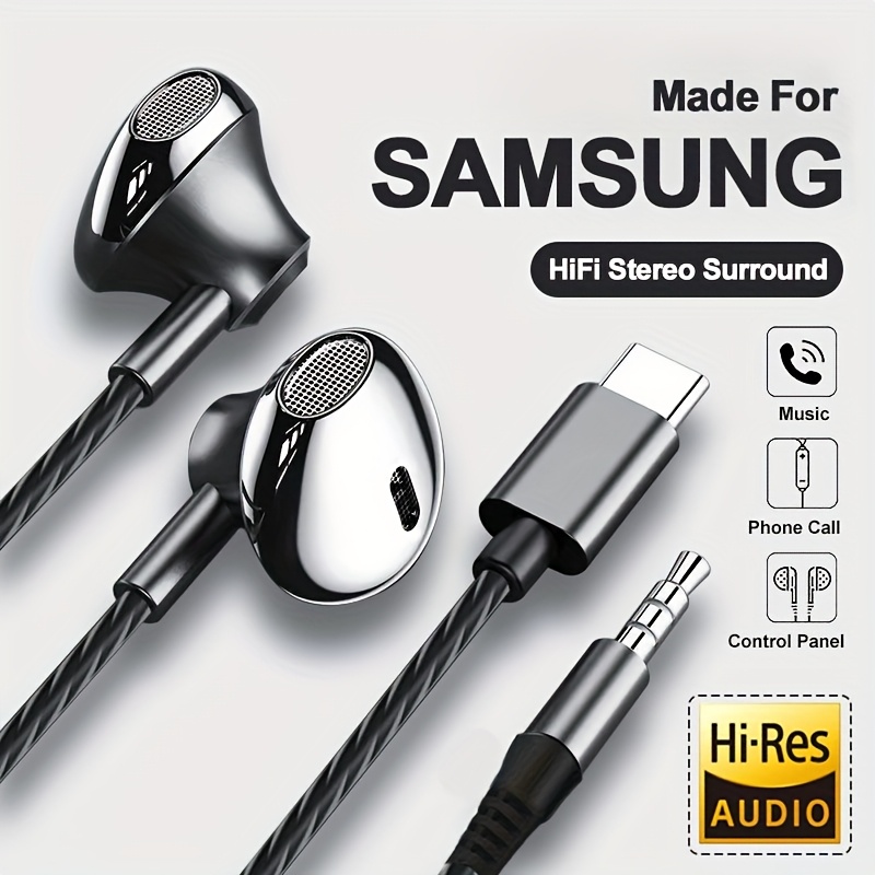 usb type c headphone hifi   stereo volume control   5mm wired earbuds for iphone 15 pro max