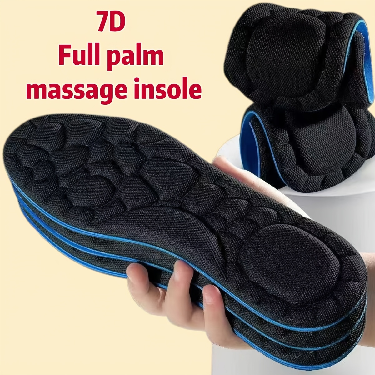 zdjęcie przedmiotu 4   wkładek 7d  , pogrubione, miękkie i oddychające, antyzapachowe i pochłaniające pot, masujące i amortyzujące wstrząsy, ergonomiczna konstrukcja, odpowiednie do szpilek/sneakerów/butów codziennych, możliwość przycięcia, specjalna oferta wiosna/ , unisex, czarne/szare