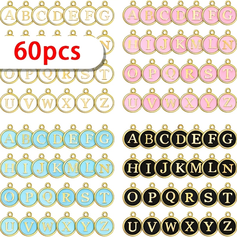 TEMU 60/120 pz Ciondoli Smaltati in di con Inglese Stile Casuale, Adatti per Creazioni , Portachiavi Fai da Te, Decorazione Accessori per Portachiavi