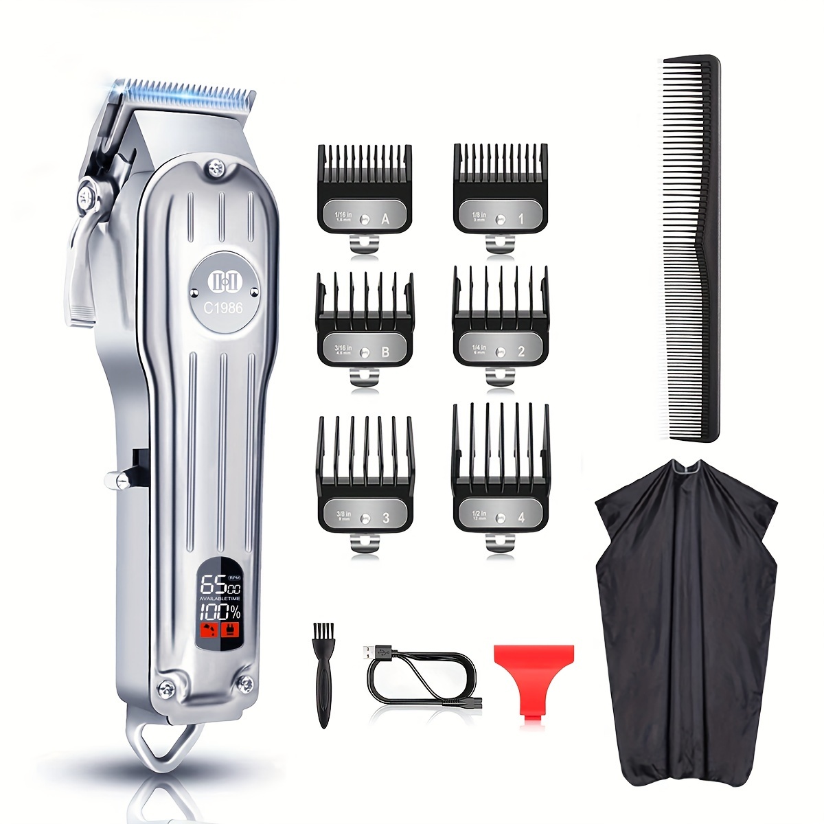 

For Men, Metal And Set, For Cutting Kit Lcd Display, , Low , Mens For Barbers Haircut Kit, For Men,