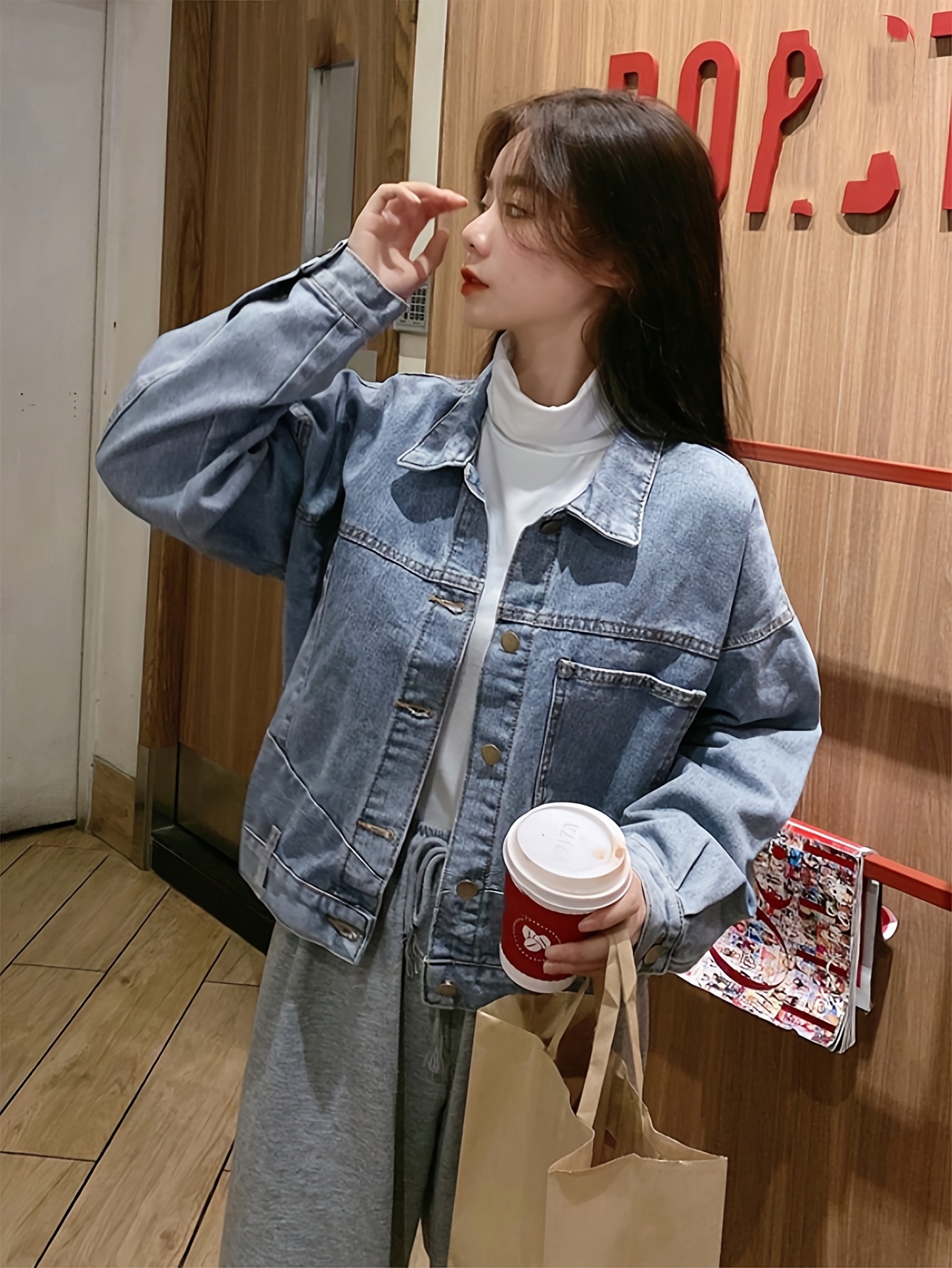 aw25 damen leichte denimjacke – kurze frühling sommer Temu Germany